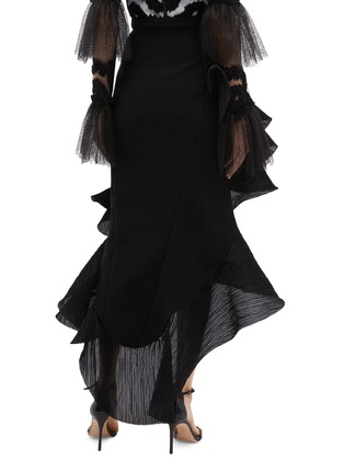 Back View - Click To Enlarge - MATICEVSKI - 'Palos' plissé pleated ruffle high-low skirt
