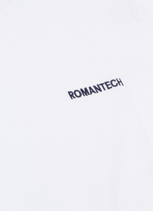  - THE WORLD IS YOUR OYSTER - 'Romantech' slogan embroidered photographic floral appliqué T-shirt