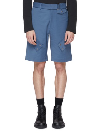 Main View - Click To Enlarge - THE WORLD IS YOUR OYSTER - Belted mix pocket shorts