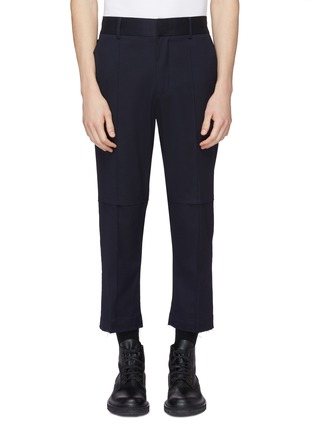 Main View - Click To Enlarge - THE WORLD IS YOUR OYSTER - Raw edge panelled pintucked pants