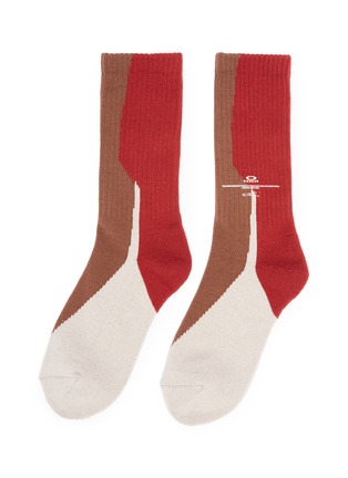 Main View - Click To Enlarge - OAKLEY BY SAMUEL ROSS - 'Wood Shape' colourblock socks