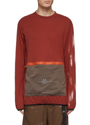 Main View - Click To Enlarge - OAKLEY BY SAMUEL ROSS - 'Rock' contrast pocket abstract print long sleeve T-shirt
