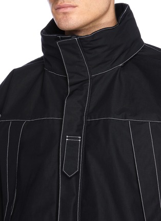 Detail View - Click To Enlarge - UNITED STANDARD - Photographic print back contrast topstitching hooded jacket