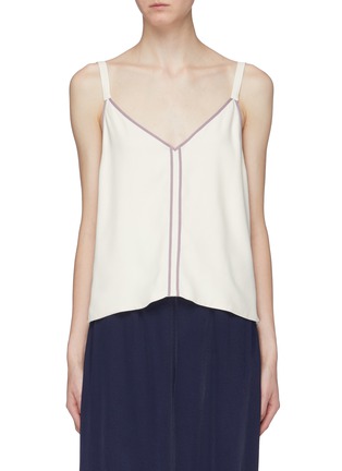 Main View - Click To Enlarge - LES HÉROÏNES - 'The Mammie' bow tie shoulder contrast border camisole top