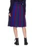 Back View - Click To Enlarge - SACAI - Belted stripe patchwork melton skirt