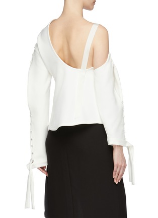Back View - Click To Enlarge - ELISSA MCGOWAN - 'Ode to Psyche' sash cuff one-shoulder top