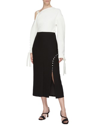 Figure View - Click To Enlarge - ELISSA MCGOWAN - 'Eros' button split front skirt