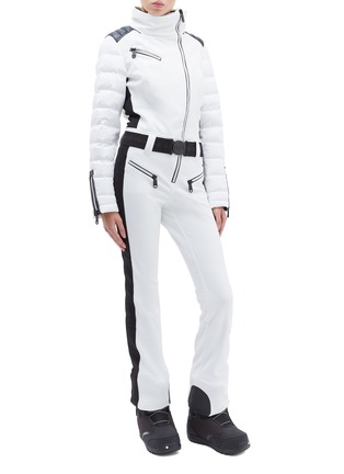 Detail View - Click To Enlarge - GOLDBERGH - 'Flame' belted hooded PrimaLoft® down ski jumpsuit