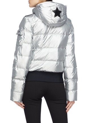 Back View - Click To Enlarge - GOLDBERGH - 'Diva' hooded metallic down puffer ski bomber jacket
