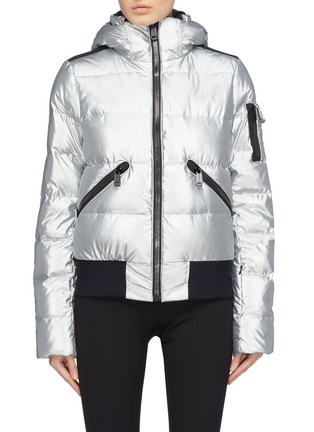Main View - Click To Enlarge - GOLDBERGH - 'Diva' hooded metallic down puffer ski bomber jacket