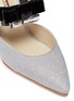Detail View - Click To Enlarge - SOPHIA WEBSTER - 'Andie Bow' strap glitter leather mules