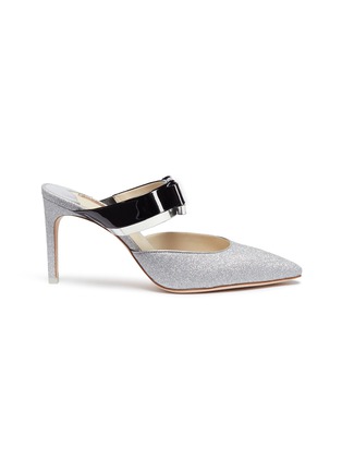 Main View - Click To Enlarge - SOPHIA WEBSTER - 'Andie Bow' strap glitter leather mules