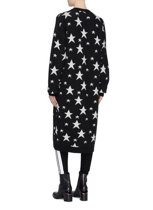 Back View - Click To Enlarge - AMIRI - Star intarsia cashmere long cardigan