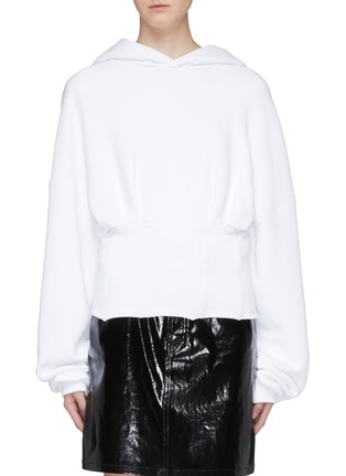 Main View - Click To Enlarge - AMIRI - Corset hem panel cropped oversized hoodie