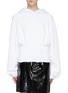 Main View - Click To Enlarge - AMIRI - Corset hem panel cropped oversized hoodie