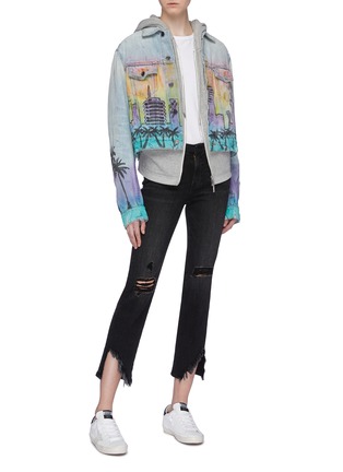 Figure View - Click To Enlarge - AMIRI - 'Airbrush Hollywood' graphic distressed denim trucker jacket