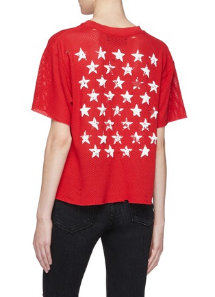Back View - Click To Enlarge - AMIRI - Logo graphic print distressed cropped T-shirt