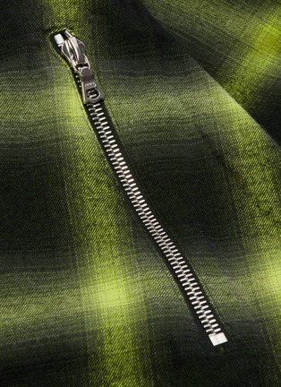 Detail View - Click To Enlarge - AMIRI - Sleeve tie waist check plaid skirt