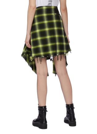 Back View - Click To Enlarge - AMIRI - Sleeve tie waist check plaid skirt