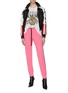 Figure View - Click To Enlarge - AMIRI - Logo print leather stripe outseam track pants