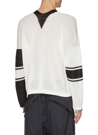 Back View - Click To Enlarge - SULVAM - Varsity stripe cotton sweater