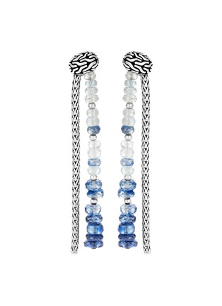 Main View - Click To Enlarge - JOHN HARDY - 'Classic Chain' aquamarine kyanite silver drop earrings