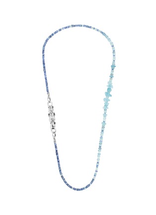Detail View - Click To Enlarge - JOHN HARDY - 'Asli Classic Chain' aquamarine kyanite slim silver necklace
