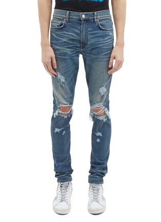 Main View - Click To Enlarge - AMIRI - 'Thrasher' ripped slim fit jeans