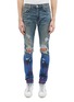Main View - Click To Enlarge - AMIRI - 'Thrasher' palm tree print ripped slim fit jeans