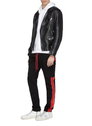 Figure View - Click To Enlarge - AMIRI - 'Stack' stripe outseam twill cargo track pants