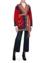 Figure View - Click To Enlarge - ALANUI - 'Good Luck' graphic jacquard belted fringe wrap cardigan