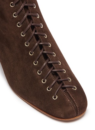 Detail View - Click To Enlarge - BY FAR - 'Becca' lace-up suede ankle boots