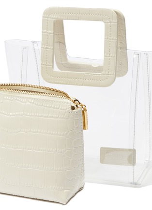 Detail View - Click To Enlarge - STAUD - 'Shirley' mini croc embossed leather handle PVC tote