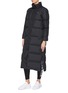 Detail View - Click To Enlarge - CALVIN KLEIN PERFORMANCE - Logo print hooded long down puffer jacket