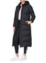 Figure View - Click To Enlarge - CALVIN KLEIN PERFORMANCE - Logo print hooded long down puffer jacket