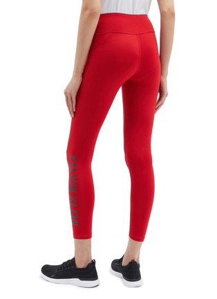 Back View - Click To Enlarge - CALVIN KLEIN PERFORMANCE - Logo print cropped performance leggings