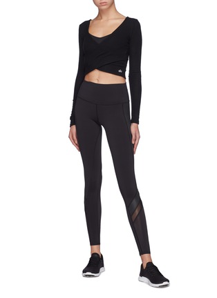 Figure View - Click To Enlarge - ALO YOGA - 'Amelia Luxe' reversible cross front cropped knit top