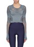 Main View - Click To Enlarge - ALO YOGA - 'Siren' perforated cropped performance long sleeve top