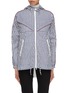 Main View - Click To Enlarge - VALENTINO GARAVANI - 'Optical Valentino' print chevron stripe hooded pea jacket