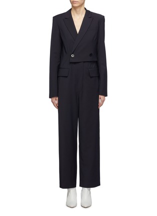 Main View - Click To Enlarge - TIBI - 'Tablier' double breasted blazer jumpsuit