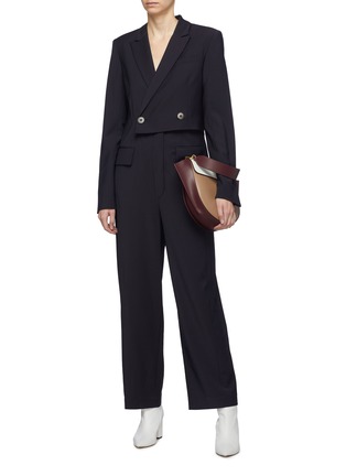 Figure View - Click To Enlarge - TIBI - 'Tablier' double breasted blazer jumpsuit