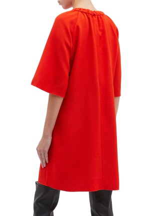 Back View - Click To Enlarge - TIBI - Shirred collar buckled crepe shift dress