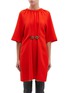 Main View - Click To Enlarge - TIBI - Shirred collar buckled crepe shift dress
