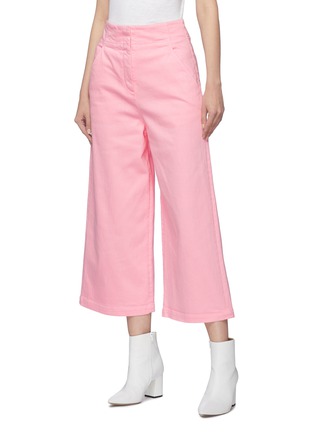 Front View - Click To Enlarge - TIBI - Garment dyed denim culottes