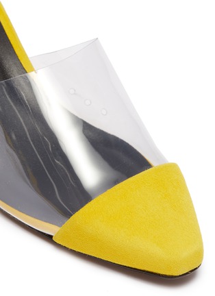 Detail View - Click To Enlarge - NEOUS - 'Eriopsis' PVC panel suede mules