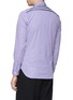 Back View - Click To Enlarge - MAISON MARGIELA - Mix stripe mock chest pocket shirt