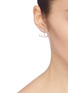 Figure View - Click To Enlarge - HEFANG - 'Lace' cubic zirconia silver detachable drop earrings