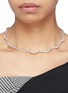 Figure View - Click To Enlarge - HEFANG - 'Bowknot Lace' cubic zirconia silver ribbon tie choker