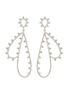 Main View - Click To Enlarge - HEFANG - 'Feather' cubic zirconia silver drop earrings