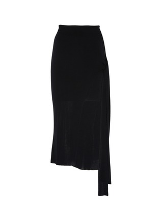 Main View - Click To Enlarge - JACQUEMUS - Knot sash asymmetric overlay knit mini skirt